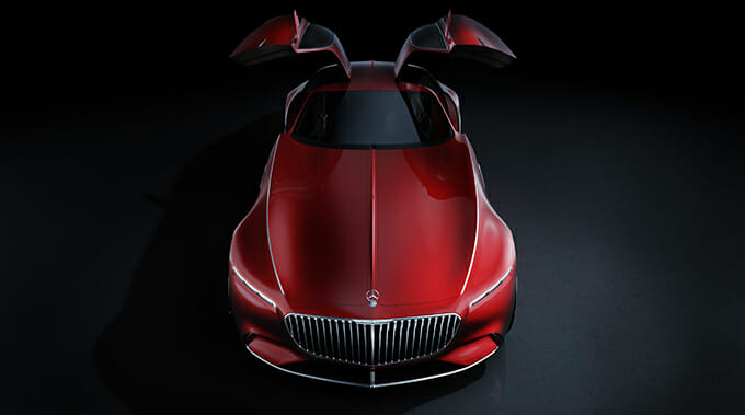 Front birds eye view of Vision Mercedes Maybach 6